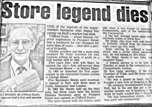 “Store legend dies”